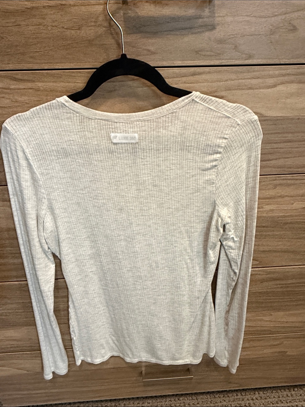 Fabletics Classic Ribbed Long-Sleeve Top - Cream - Picture 3 of 3